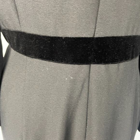 Vintage Maxi Dress Size 12 Black Solid Long Sleeve Bows Gothic Dark Academia 90s - Picture 10 of 16